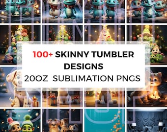 100+ 20oz Skinny Tumbler Designs: Sublimation PNG Bundle (Digital Download)