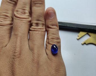 3.75 Natural Oval Cabochon Tanzanite Loose Gemstone  AAA Blue Violet gem Genuine loose Tanzanite Ring  Stone Gift