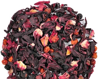 Fruits of the Forest - Fruit Tea 50g / 1.76 Oz - Hibiscus Petals, Rowan, Chokeberry, Hawthorn, Blackthorn, Elderberry, Raspberry