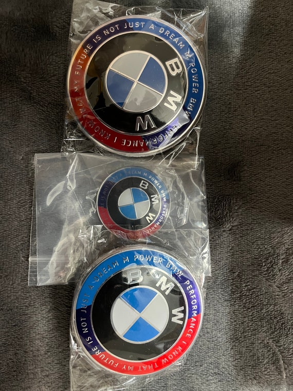 3pcs Bmw 50th Anniversary Boot Bonnet Steering Badge 74 82 45mm M2