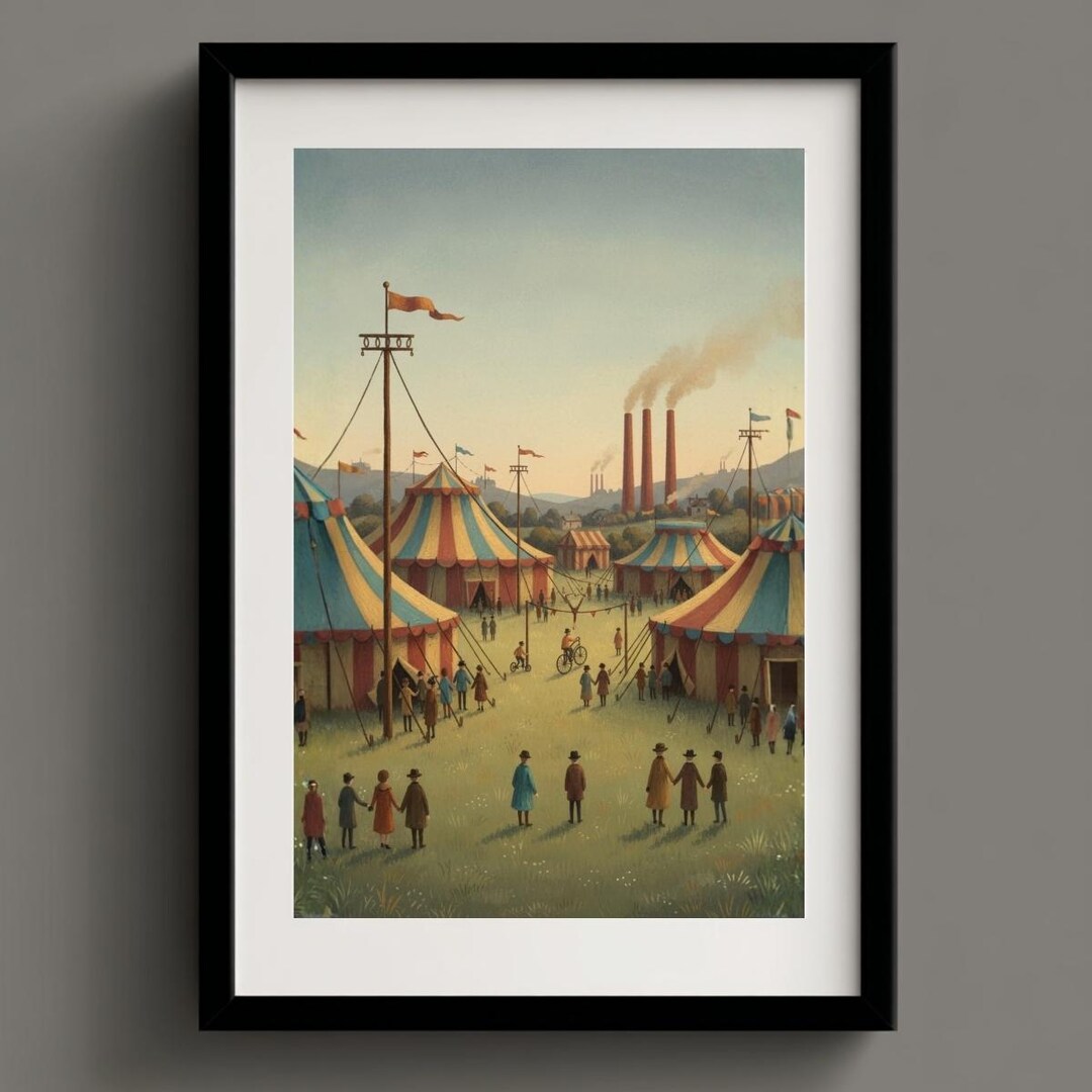 Vintage Circus Wall Art Print, Whimsical Storybook Illustration ...