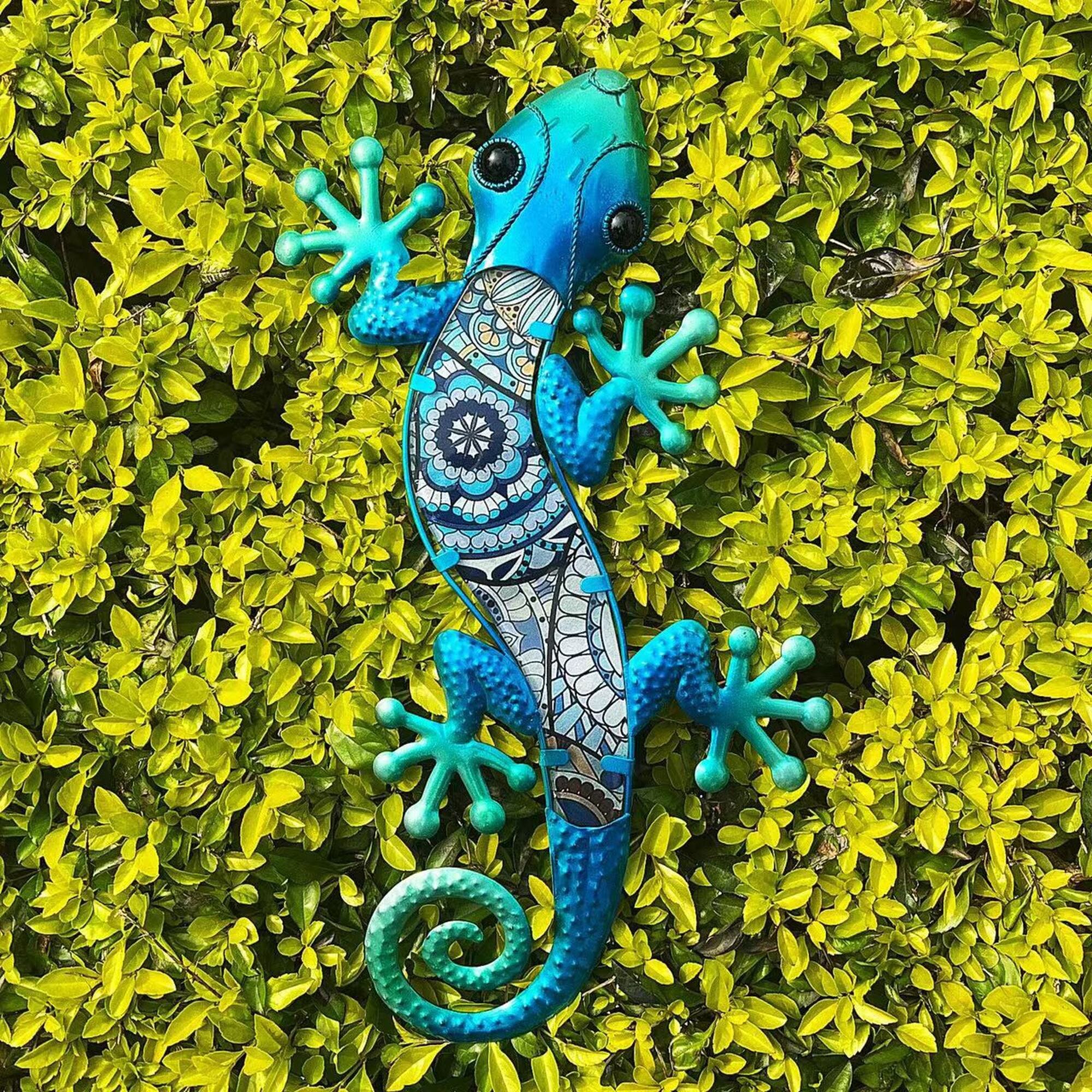 Outdoor Metal Lizard Gecko Wall Art for Home Garden Decoration