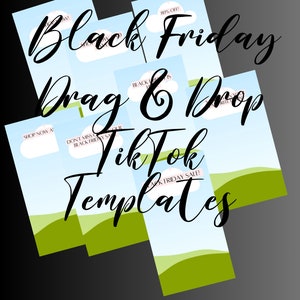 Arrastre y suelte plantillas de vídeo TikTok del Black Friday, plantillas de redes sociales, descarga instantánea, totalmente editables