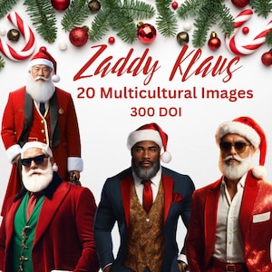 Zaddy Klaus Exclusive Collection - 20 Multikulti Nikolaus Bilder - Kommerzielle Nutzung - Sofort Download -DALLE 3
