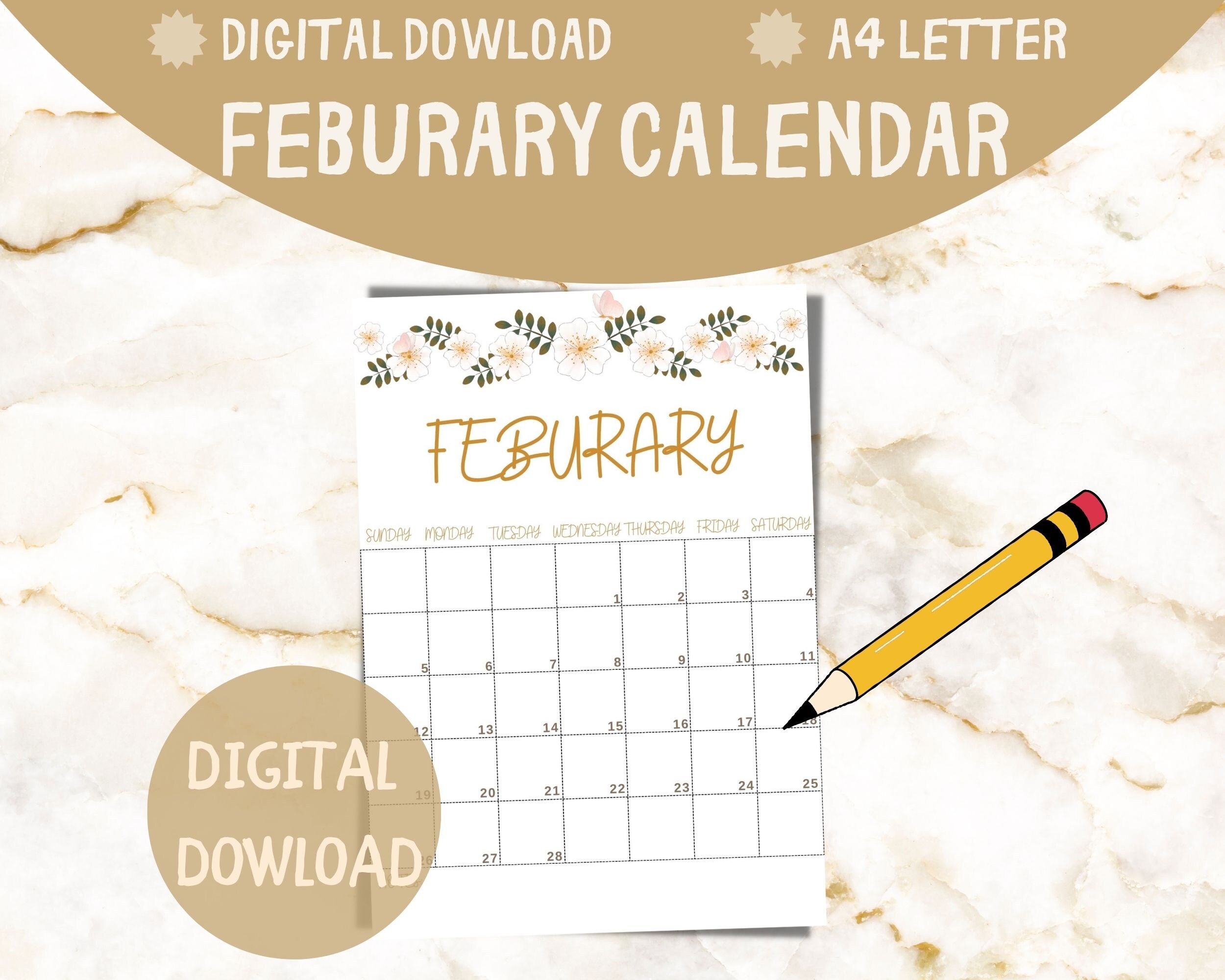 Printable Calendar 2023 Monthly Planner 2023 A4 Letter, Minimalist ...