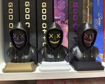 Mini busto de hombres enmascarados: decoración de estantería - Libros al límite