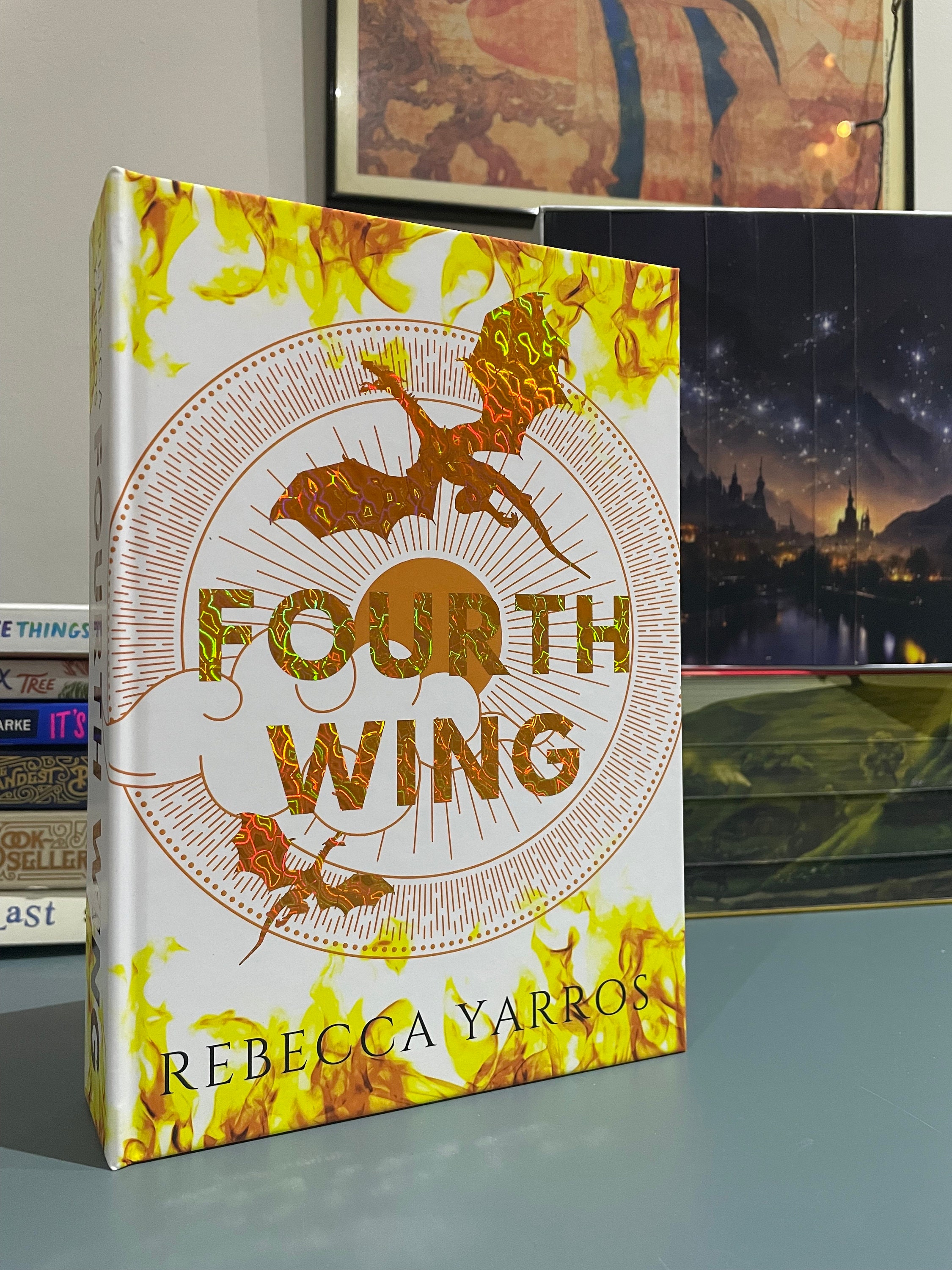 Fourth Wing by Rebecca Yarros Custom Sprayed Edges With White or Golden  Dragons 