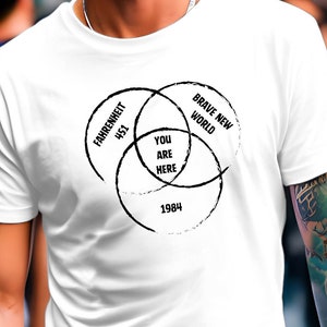 Unisex T-Shirt you are here | Dystopie 1984 Georg Orwell Fahrenheit 451 Ray Bradbury Brave New World Aldous Huxley Geschenk | 320APT2