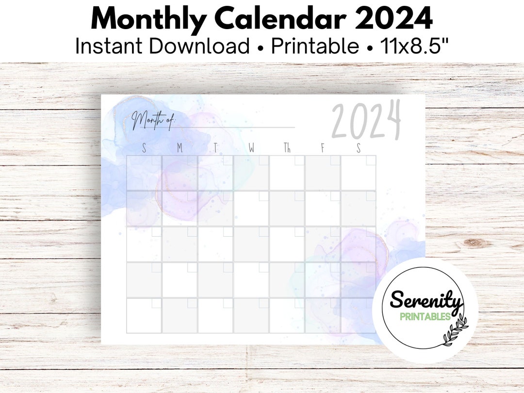 Monthly Calendar 2024 Family Planner Printable Calendar 2024 Instant ...