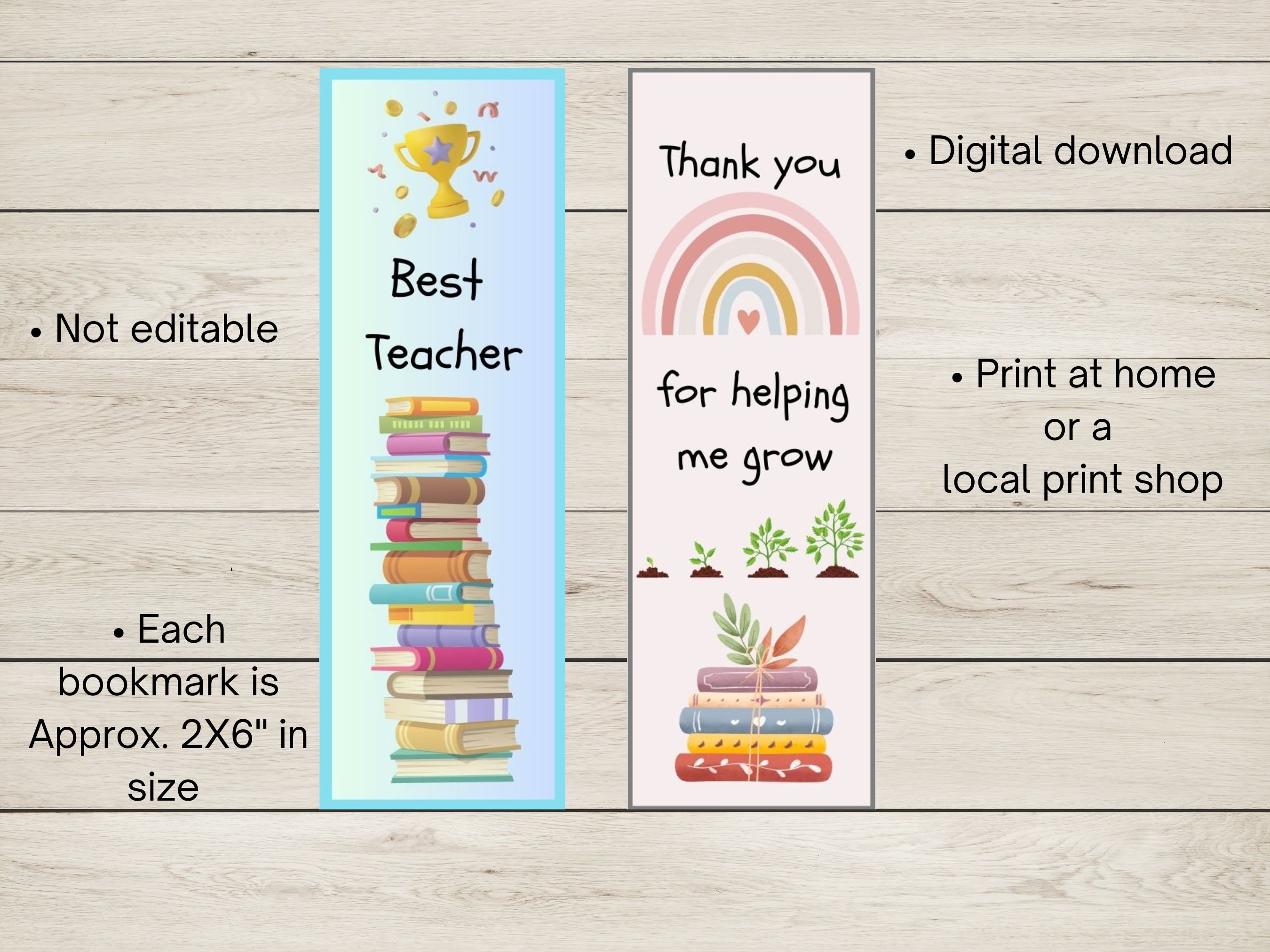 Teacher Bookmarks | Teacher Gifts | Best Teacher | Thank You | Teacher ...