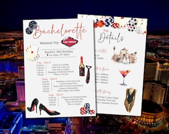 Plantilla de itinerario Vegas, Itinerario de fin de semana de despedida de soltera, Plantilla de itinerario Girly, Horario de fin de semana de cumpleaños, Viaje de chicas a Las Vegas imprimible