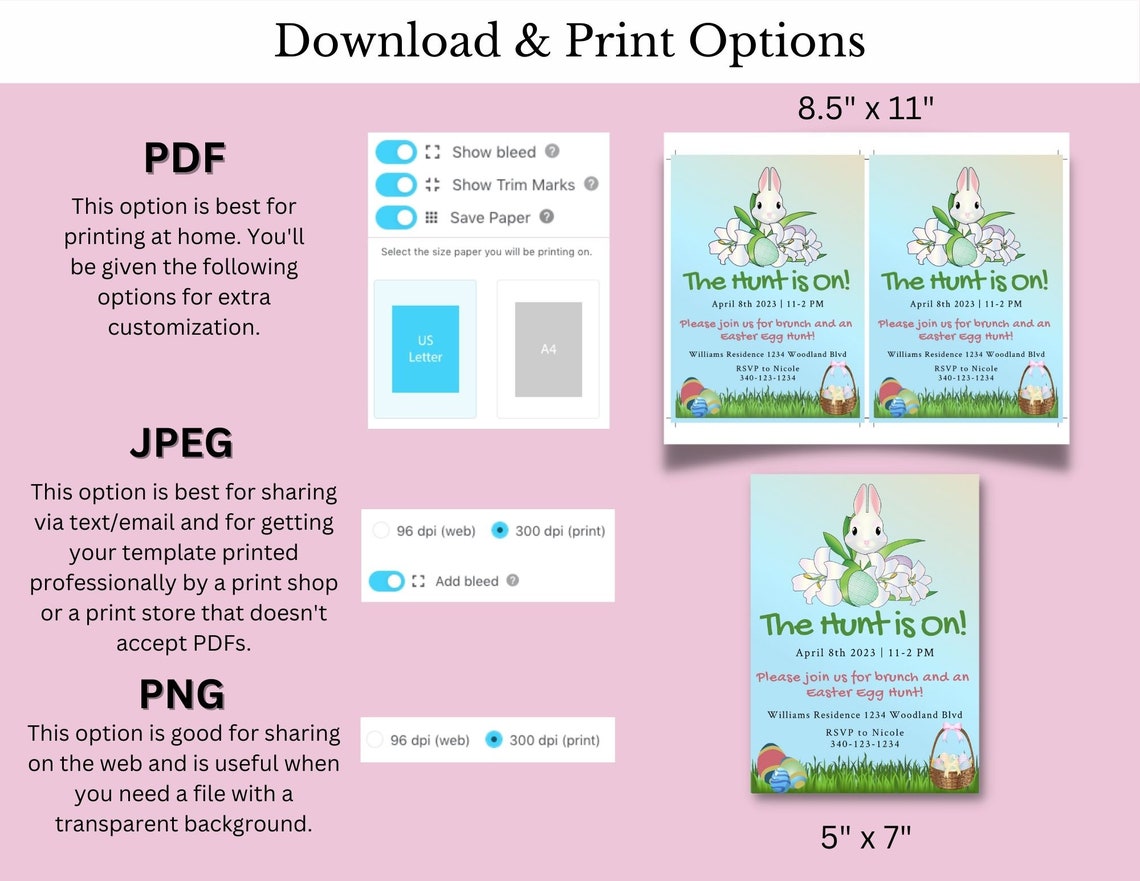 Editable Easter Egg Hunt Invitation, the Hunt is On, Easter Party ...