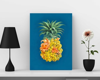 Pineapple Fruit Flower Poster No.11