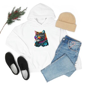 Cyberpunk Cat Unisex Heavy Blend Sudadera con capucha