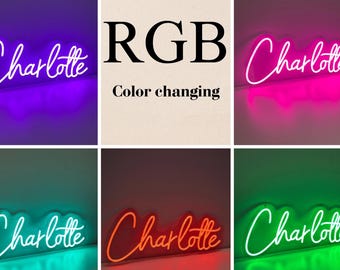 Custom RGB Neon Sign For Kids Bedroom, Custom Name Color-changing Neon Sign, Bedroom Decor, Personalized Gift For Kids, Wall Decor