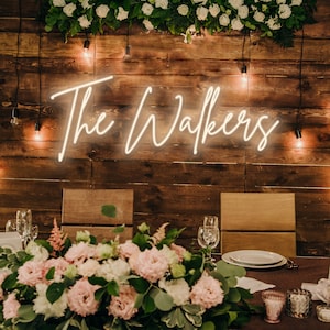 Insegna al neon con nome personalizzato, insegna con nome vintage, insegna al neon personalizzata a batteria, insegna al neon personalizzata per matrimonio, insegna al neon a LED personalizzata per matrimonio