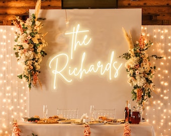 Neon Sign Custom Name, Custom Boho Neon Sign Wedding, Neon Sign Battery Operated, Neon Name Sign, Custom Led Neon Sign For Wedding