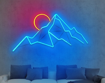 Mountain Neon Sign • Mountain Art Light Sign • Neon Sign Neon Art • Led Sign Wall Decor • Wall Decor • Custom Neon Sign • Gift For Him