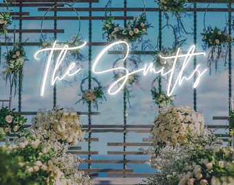 Custom Last Name Neon Sign Wedding for reception, Led Lights Neon Sign Wedding Decor, Neon Sign Custom, Custom Family Name Sign, Home Decor