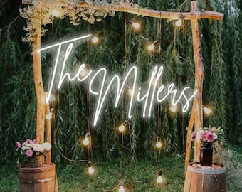 Neon Sign Custom Name, Rustic Name Neon Sign, Custom Neon Sign Battery Operated, Neon Sign Custom Wedding, Custom Led Neon Sign For Wedding