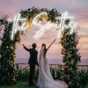 Custom Last Name Neon Sign Wedding for reception, Led Lights Neon Sign Wedding Decor, Neon Sign Custom, Custom Family Name Sign, Home Decor
