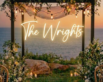 Neon Sign Custom Name, Vintage Name Sign, Custom Neon Sign Battery Operated, Neon Sign Custom Wedding, Custom Neon Sign For Outdoor Wedding