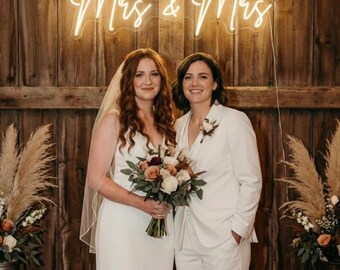 LGBTQ+ Custom Neon Sign, Mrs and Mrs, Mr & Mr, Custom Neon Sign Battery Operated, Neon Sign Custom Wedding, Custom Neon Sign For Wedding