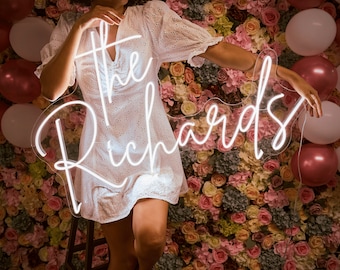 Custom Last Name Neon Sign Wedding for reception, Led Lights Neon Sign Wedding Decor, Neon Sign Custom, Custom Family Name Sign, Home Decor