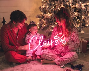 Custom Christmas Neon Sign For Kids Bedroom, Custom Name Neon Sign, Home Decor, Bedroom Decor, Personalized Gift For Kids, Christmas Gift