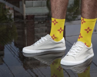 New Mexico Game Day Socks Small Zia Crew Socks for Men Gift Socks Women Gift Socks for Groomsmen Gift Socks New Mexico Graduation Gift Socks