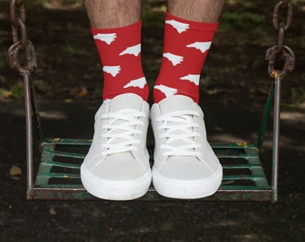 NC State Game Day Outfit Socks for Men and Women Socks for Fans College Acceptance Graduate Alumni Gift Socks for Groomsmen Fathers Day Gift
