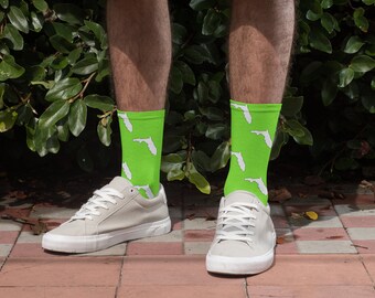 Florida Neon Game Day Outfit Socks for Men and Women Socks for Fans College Acceptance Graduate Alumni Gift Socks for Groomsmen Fathers Day