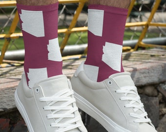 Arizona State Game Day Outfit Socks for Men and Women Socks for Fans College Acceptance Graduate Alumni Gift Socks for Groomsmen Fathers Day