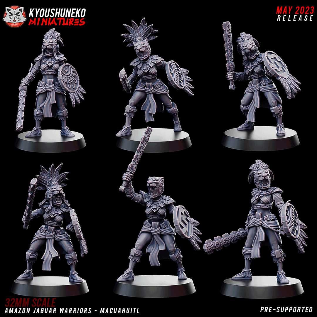 Amazon Jaguar Warrior Clubs Grimdark Fantasy Miniatures Etsy