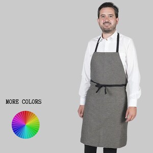 Grembiule da barista e barista ricamato personalizzato - Design professionale su tela e lino - Opzione di personalizzazione - Alta qualità
