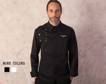 UniSex Chef jacket / coat with Embroidery - Ideal for Baristas, Chefs, and Cooks in Hotels and Kitchens - Resistant and Comfortable