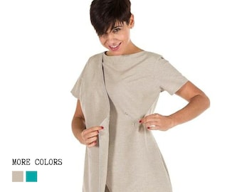 Short-Sleeved Health Tunic for Women - Ideal for Medical Professionals and Beauty Sector - High Quality Jasper Fabric