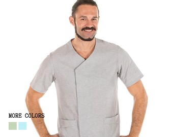 Men&#39;s V-Neck Tunic for Healthcare Professionals - Comfortable and Resistant Medical Gown for Doctors, Nurses, Dentists and More