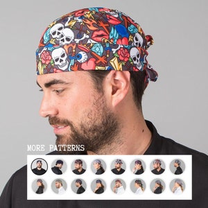 Unisex Chef Hat and Bandana Set - Ideal for Baristas and Cooks - High Quality Microfiber Material - Original Drawings - Stylish design