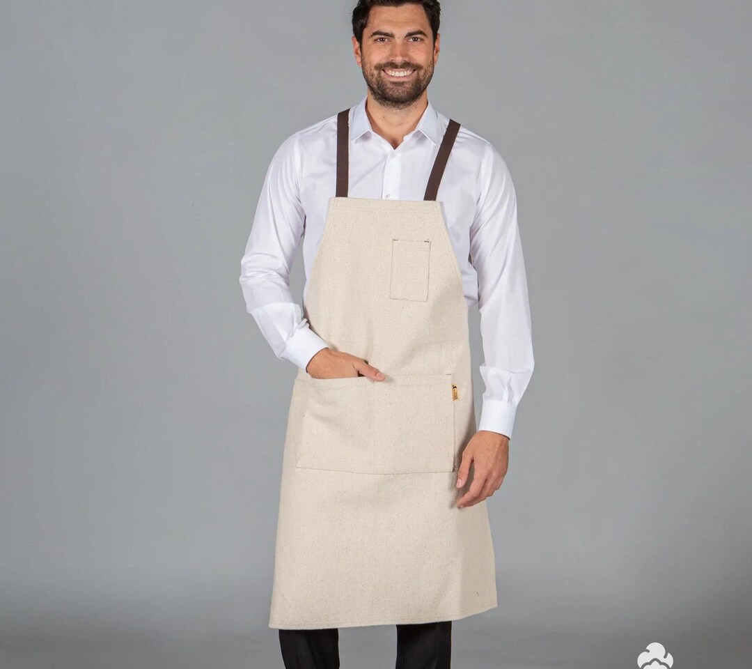 Barista and Bartender Apron - Durable Organic Cotton With Front and ...