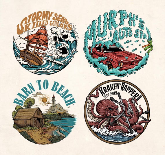 Retro Vintage T Shirt Design – Custom Hand Drawn Illustration, Custom Logo & Illustration Service