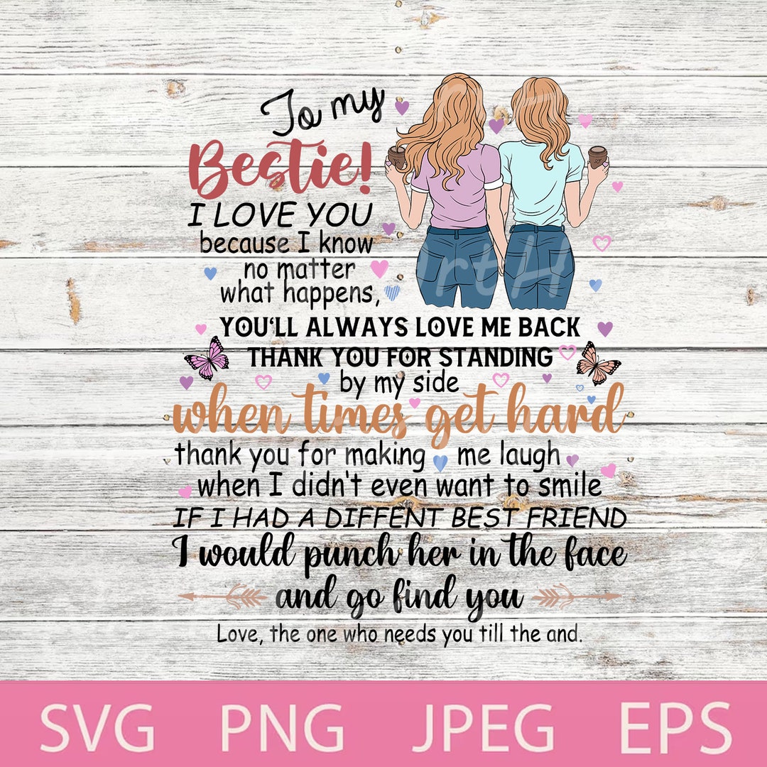 To My Bestie Svg, Best Friend Gift, Bestie Svg. - Etsy