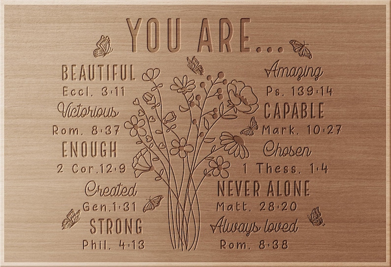 You Are Inspiration Svg Png, Bible Verse Flower Bouquet Christian Quote Cricut Cut Files, Motivational Faith Sublimation Design image 6