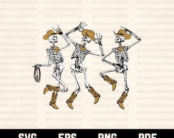 Western Cowboy Skeleton Svg, Dancing Skeletons Svg, Howdy Skeleton Svg, Dead Inside, Retro Howdy, Cowboy Svg, Funny Cowboy Svg.