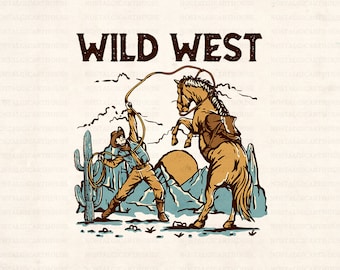 Wild west cowboy Svg, Retro cowboy western design Png, Svg.