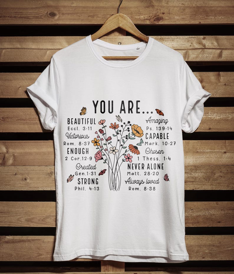 You Are Inspiration Svg Png, Bible Verse Flower Bouquet Christian Quote Cricut Cut Files, Motivational Faith Sublimation Design image 5