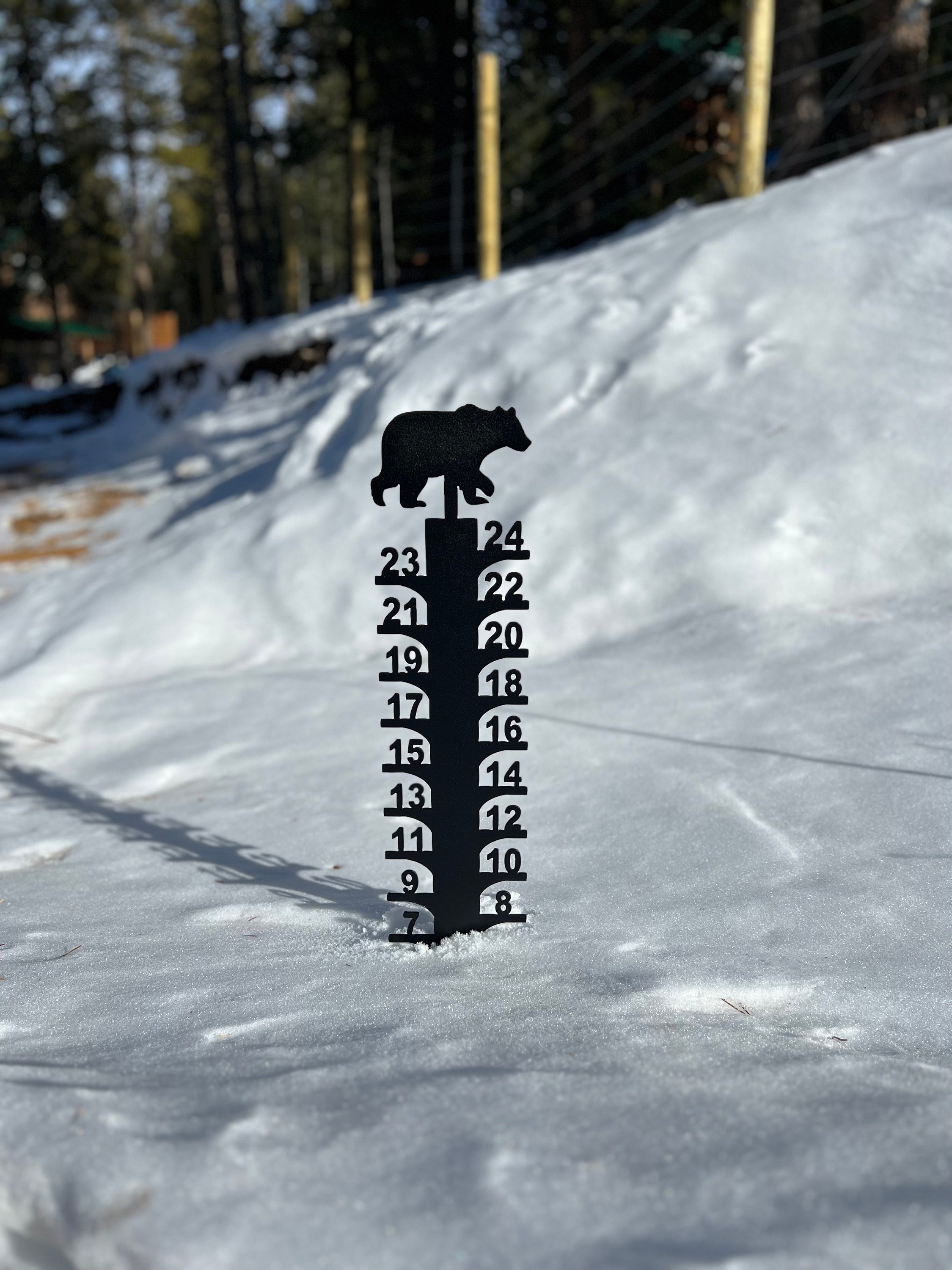 The Original Snowgauge Bear - Snowstick - Snow Ruler - Measure Snow - Snow gauge - Measuring snow -  Black Bear - Grizzly Bear - Bear Lover
