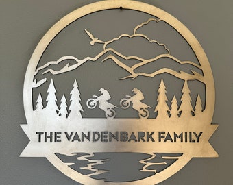 Dirtbikes Monogram Scene - Customizable - Mountain Monogram - Gift for Him - Gift For Her - Honda - KTM - Beta- Yamaha - Suzuki