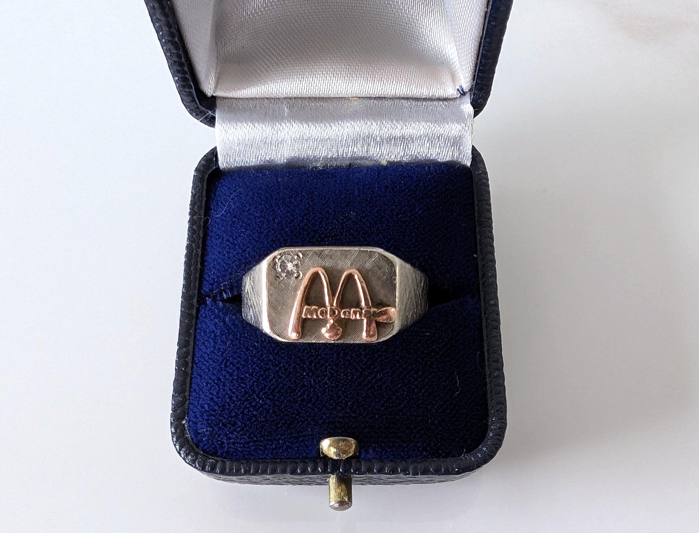 McDonald’s Canada employee ring 10K white and yellow gold and diamond