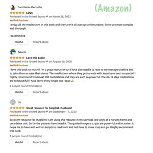 May include: Screenshot of Amazon customer reviews for a book. Reviews include star ratings, dates, and comments about the book's content and usefulness. The Amazon logo is visible in the upper right corner.